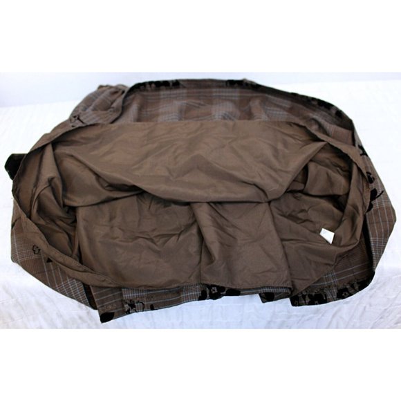 Laura Ashley London Girls Dress Brown Plaid Black Velvet Collar & Flowers Sz 6 - Picture 7 of 10